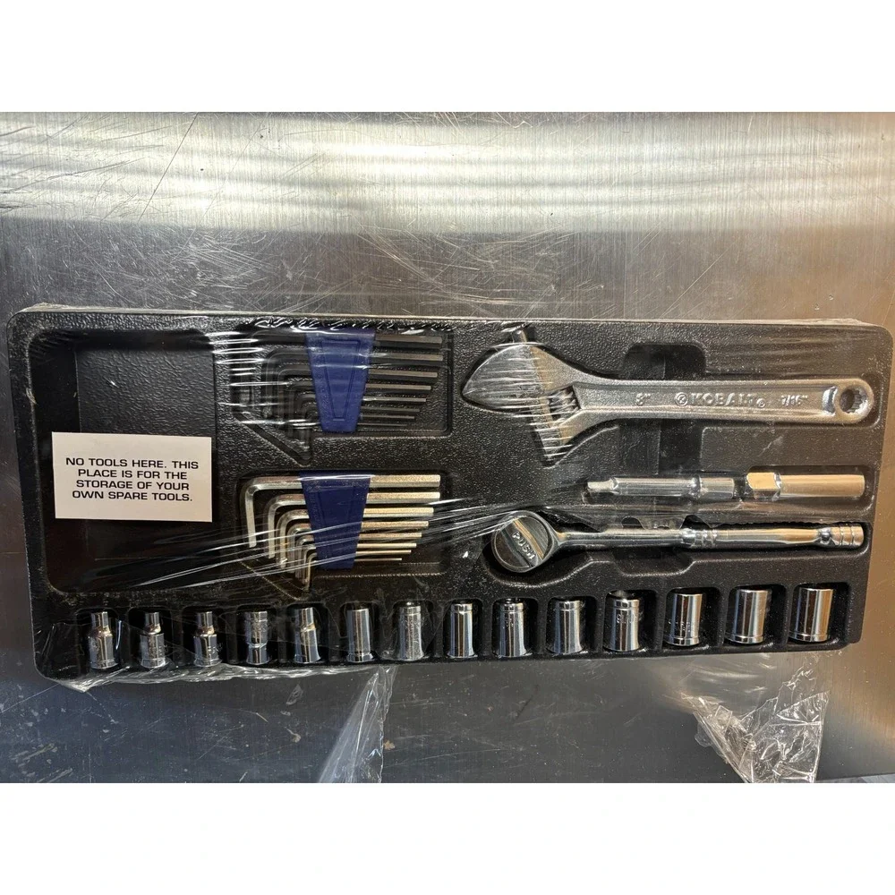 NIB Kobalt 34 PC Mechanical Tool Set Socket Wrench Allen Set